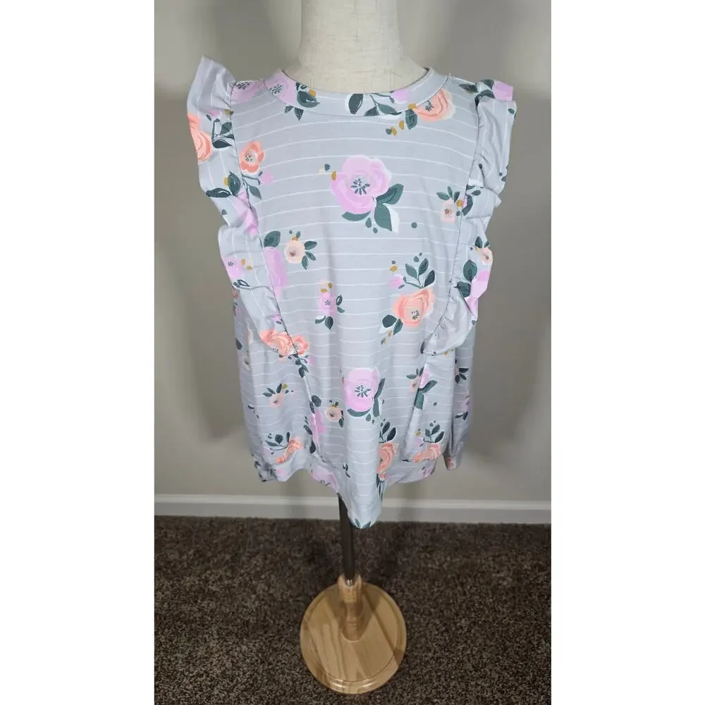 Bailey Lane Floral French Terry Pull Over and Skirt Set Size M 8 - 10